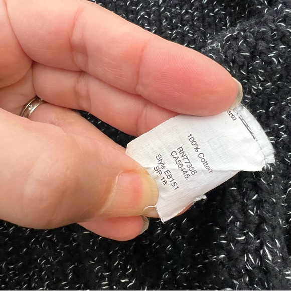 Madewell | Momento Fringe Chunky Marled Open Cardigan Black White Size XS - Picture 5 of 8